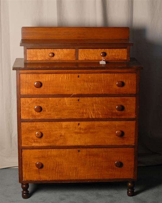 Appraisal: th C Sheraton Chest of Drawers cherry or mahogany with