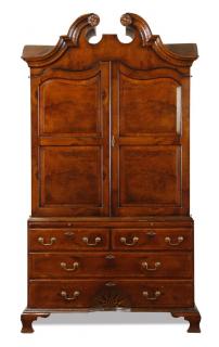 Appraisal: Carved mahogany bureau bookcase h Carved mahogany bureau bookcase the