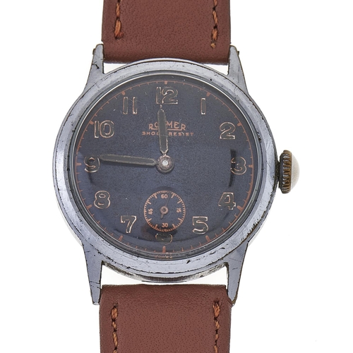 Appraisal: A Roamer military type gentleman's wristwatch with black dial mm