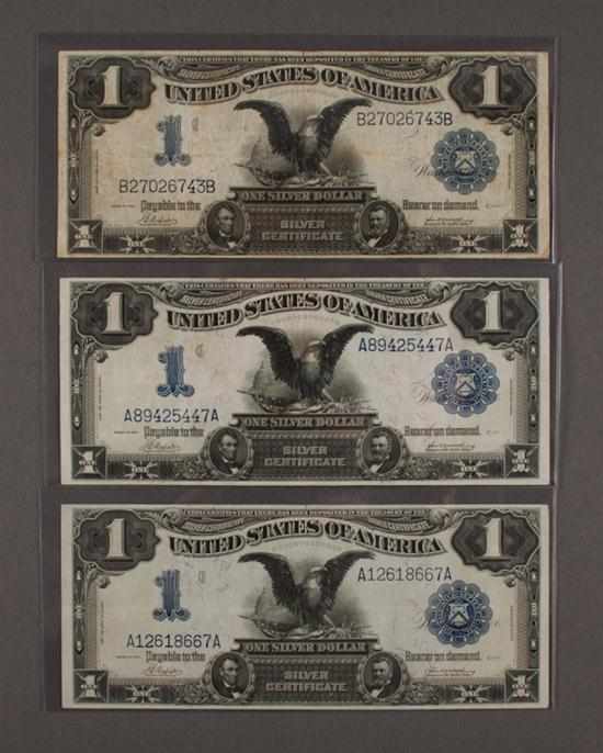 Appraisal: Three United States Silver Certificates Series of signed Napier and