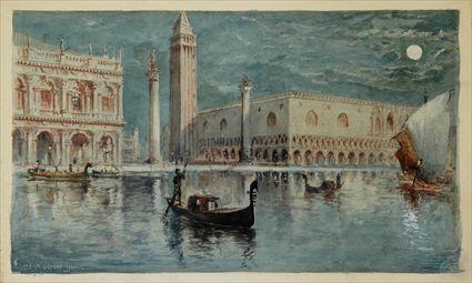 Appraisal: THOMAS MORAN - THE DOGE'S PALACE Watercolor on paper laid