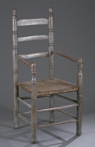 Appraisal: Ca American Ladder Back Armchair Later painted finish with replaced