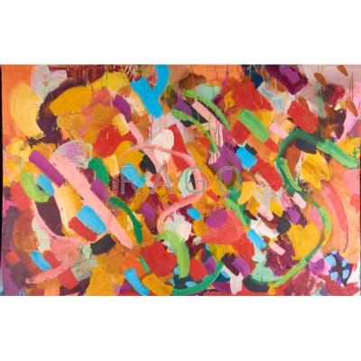 Appraisal: LARGE ABSTRACT PAINTING Oil on canvas x Condition Report