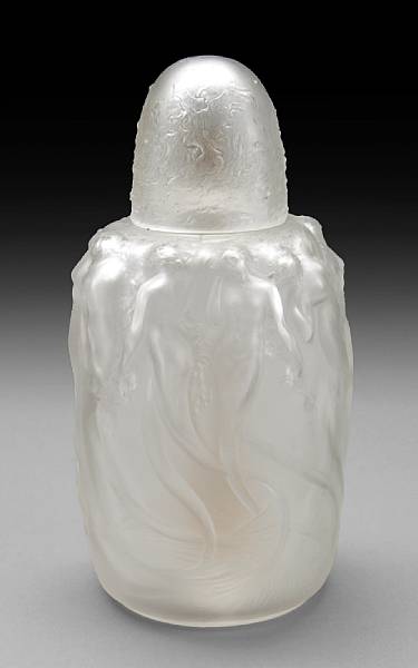 Appraisal: A Ren Lalique molded frosted glass perfume burner Sir nes