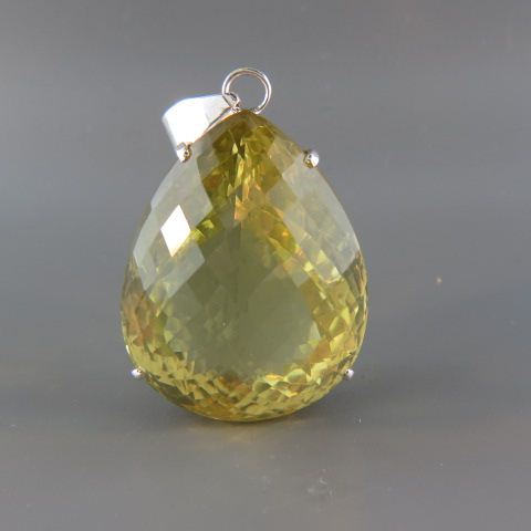 Appraisal: Lemon Quartz Pendant beautifully cut gem weighing over carats in