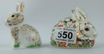 Appraisal: Royal Crown Derby Meadow Rabbit and Nibbles both for collector's