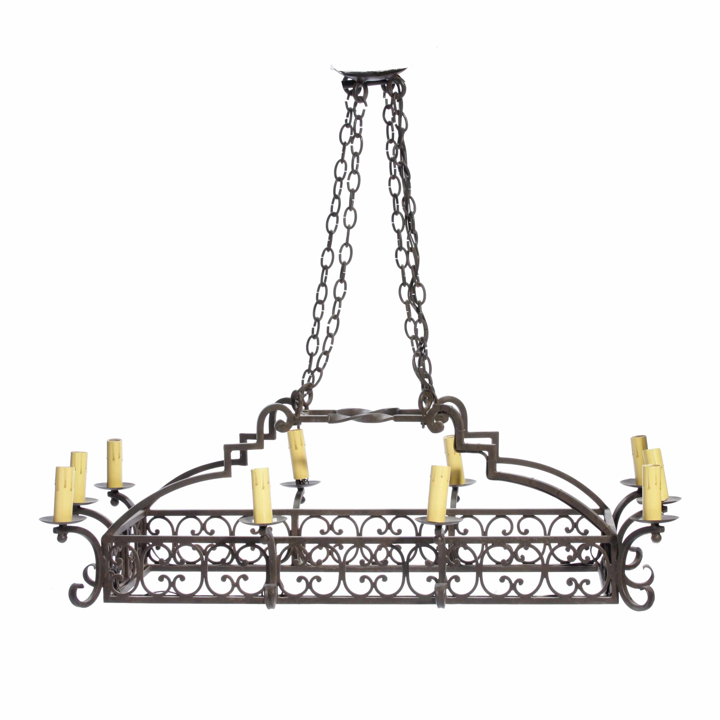 Appraisal: Property of various owners A Baroque style wrought iron ten