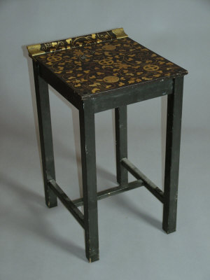 Appraisal: A th century Japanese black lacquered side table the top