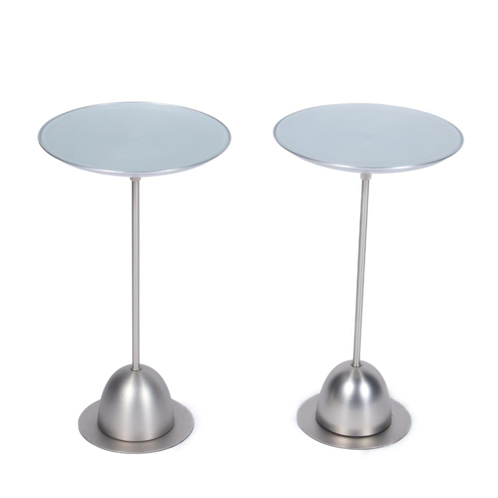 Appraisal: PAIR DAVID QUAN FOR UMBRA POST MODERN ADJUSTABLE SIDE TABLE