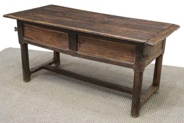 Appraisal: French oak farmhouse table early th c having a rectangular