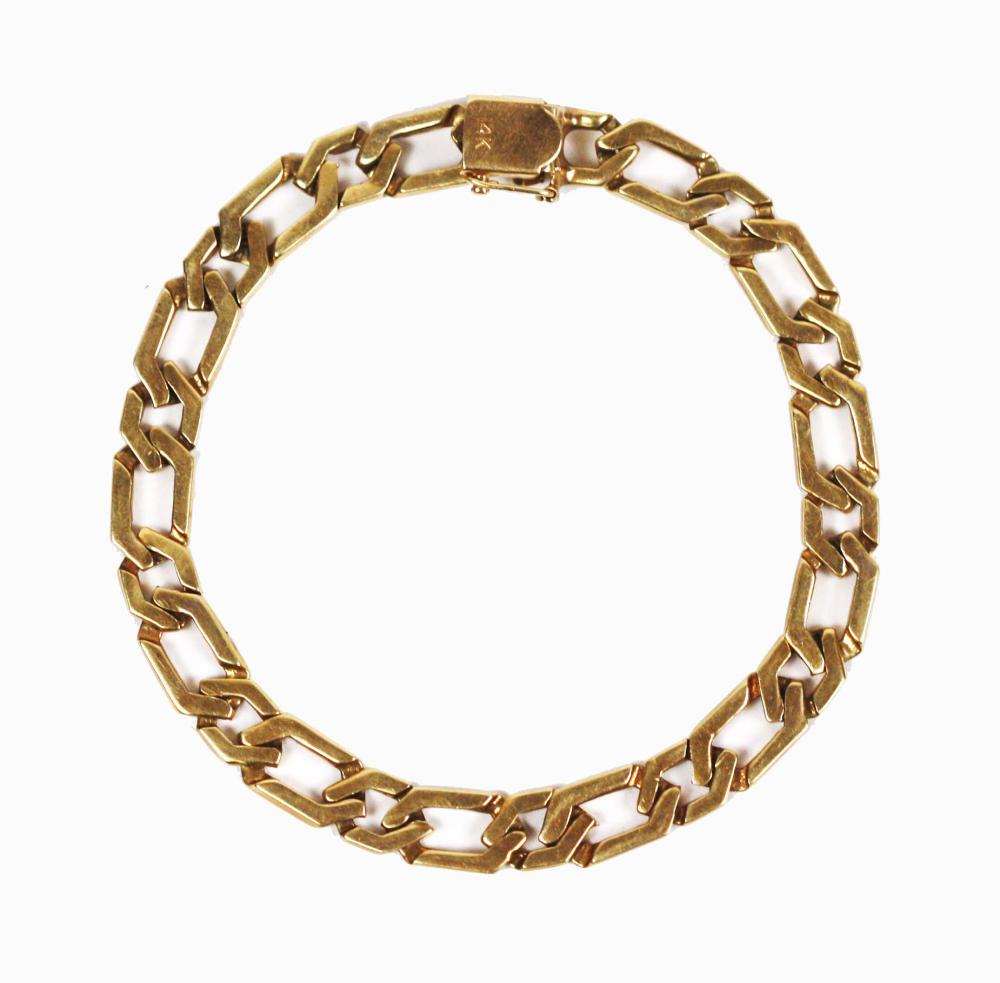 Appraisal: KT YELLOW GOLD LINK BRACELETStamped kt on the clasp dwt