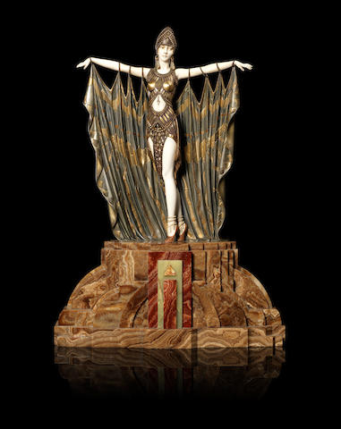 Appraisal: Demetre Chiparus - 'Semiramis' an Impressive Art Deco Cold-Painted Bronze