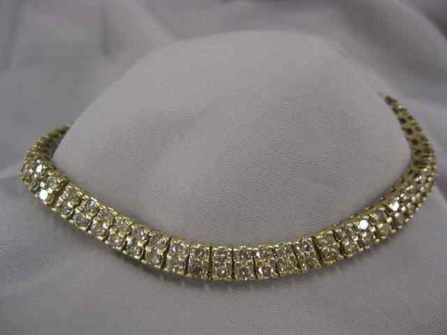 Appraisal: Diamond Bracelet diamonds totaling carats in double row '' long