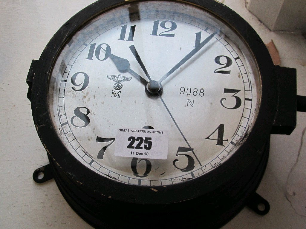 Appraisal: U-Boat clock in blackened brass case