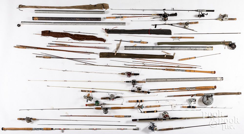 Appraisal: Miscellaneous fishing rods most th c Miscellaneous fishing rods most