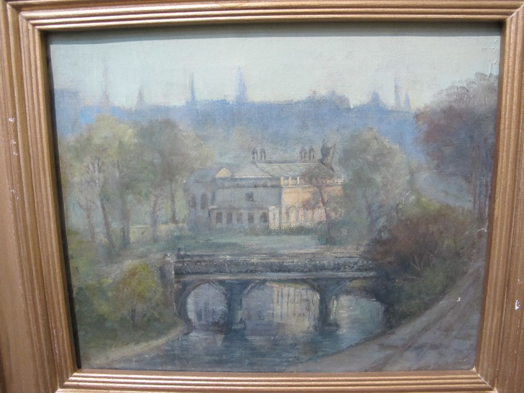 Appraisal: Oil on canvas 'Kelvingrove House' unsigned