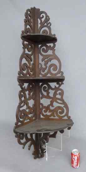 Appraisal: th c Victorian hanging corner shelf '' Ht