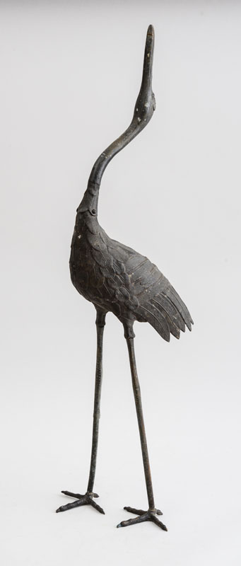 Appraisal: PATINATED BRONZE EGRET x x in The Collection of Judith