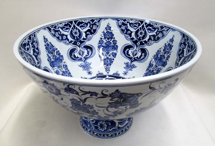 Appraisal: TURKISH IZNIK POTTERY BASIN hand enameled Madallions of the Heaven