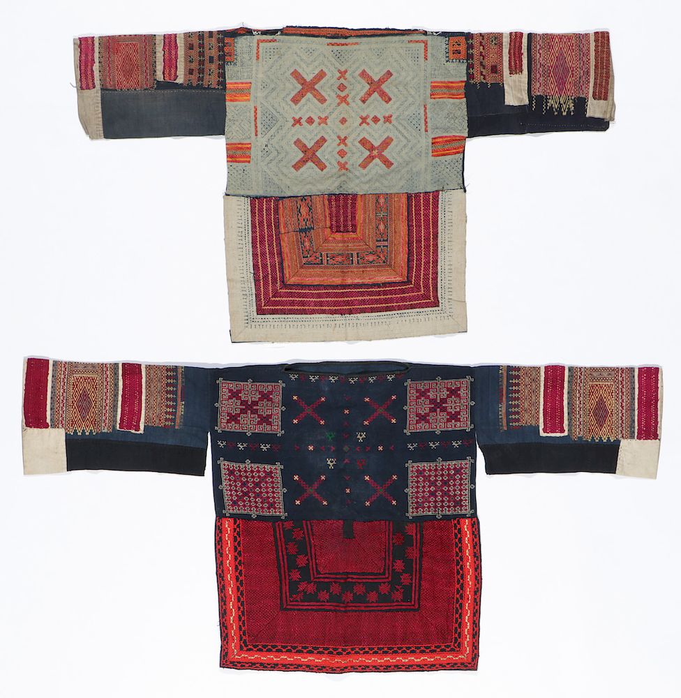 Appraisal: Chinese Minority Embroidered Ceremonial Jackets richly decorated Chinese Minority Miao