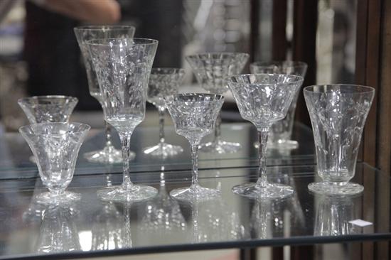 Appraisal: FORTY-THREE PIECE SET OF FOSTORIA STEMWARE Chrysanthemum pattern including wines