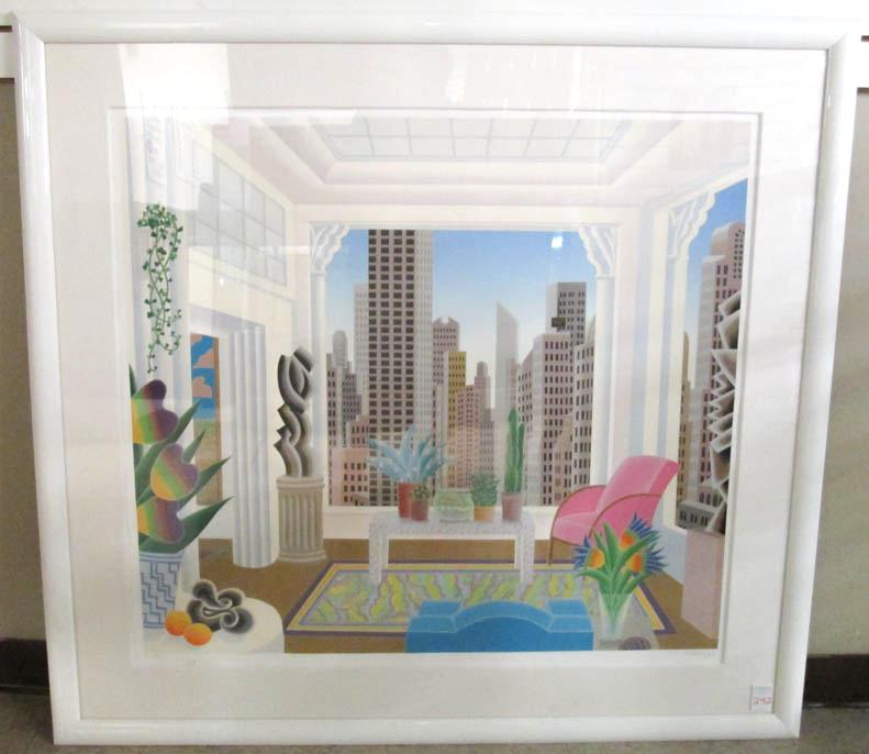 Appraisal: THOMAS McKNIGHT SERIGRAPH Connecticut born View from high-rise condo Image