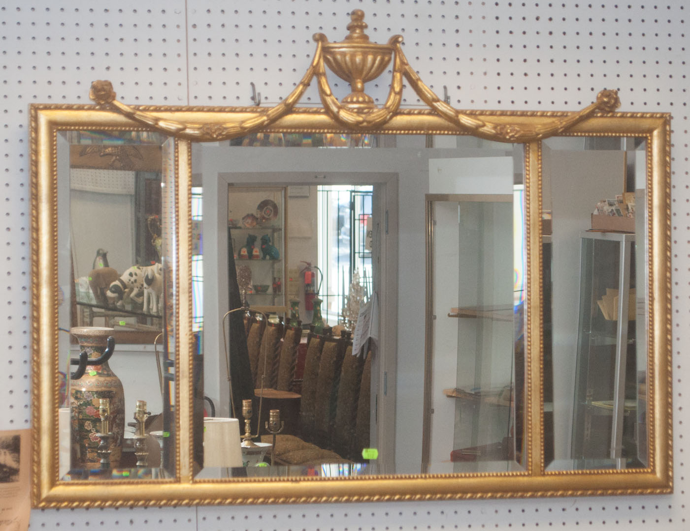 Appraisal: Rectangular gilt overmantel mirror