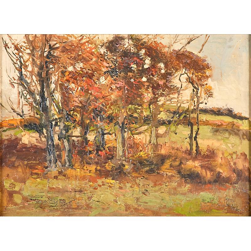 Appraisal: WILLIAM ALFRED GIBSON British - Oil on panel of wooded