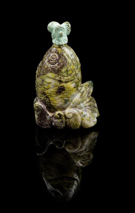 Appraisal: Sale Lot A Jadeite Snuff Bottle carved to depict a