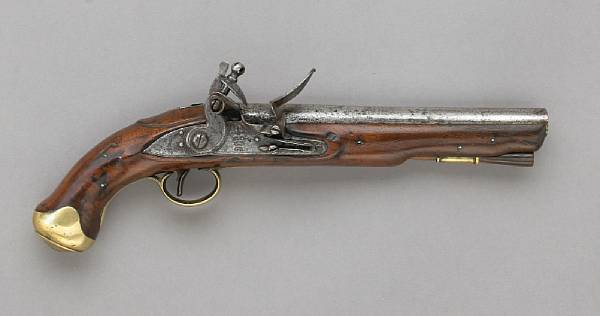 Appraisal: A Georgian flintlock dragoon pistolcirca - The inch caliber round