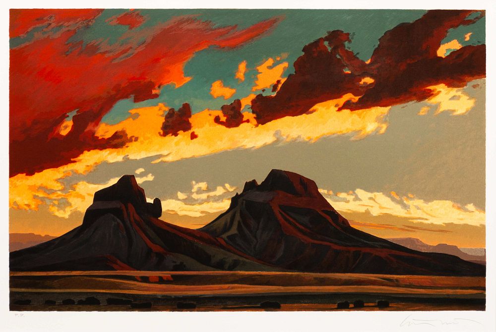 Appraisal: Ed Mell American b Desert Sunset Printer's Proof Ed Mell