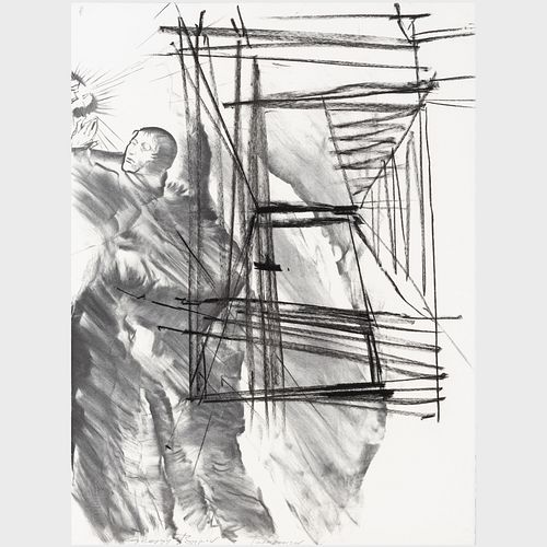 Appraisal: GEORGE TSYPIN B UNTITLED AND UNTITLEDTwo charcoal and pencil on