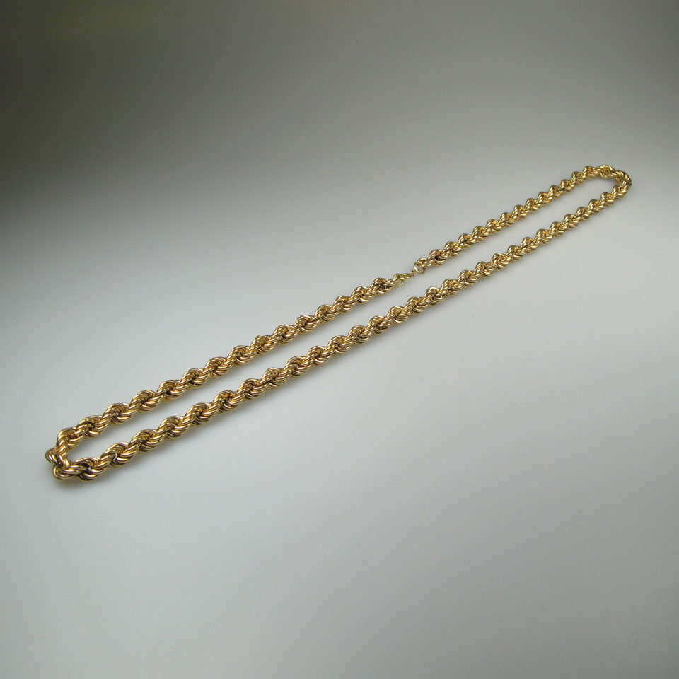 Appraisal: k Yellow Gold Rope Chain length in cm g