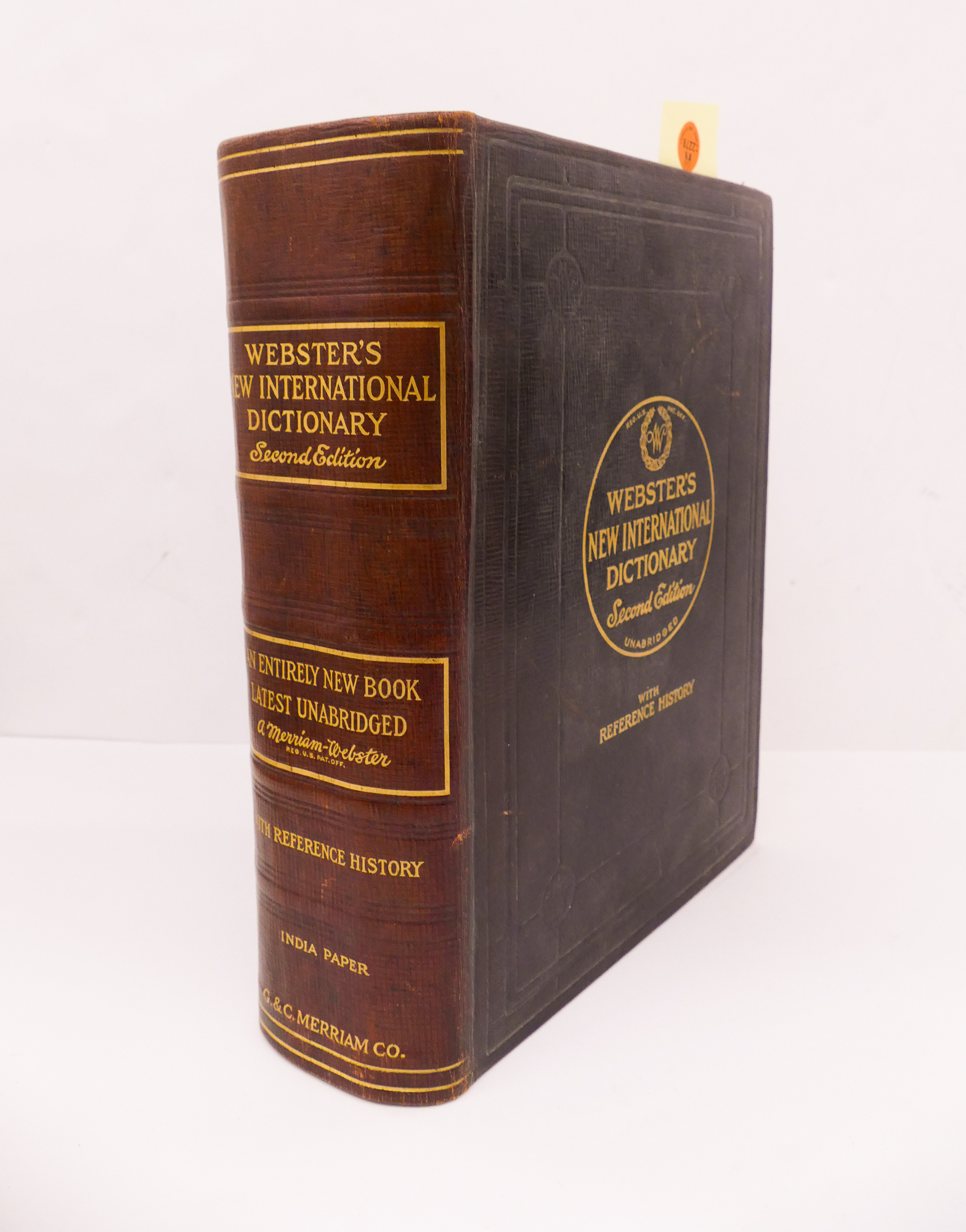 Appraisal: Antique Websters Leather Bound Dictionary