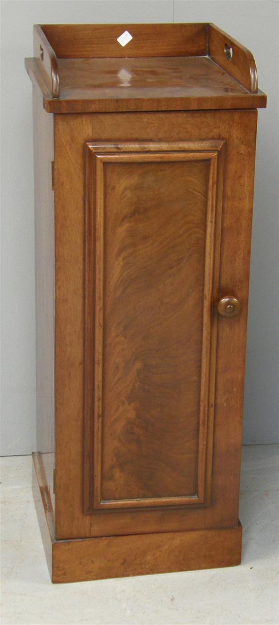 Appraisal: th century mahogany bedside cupboard with gallery top and a