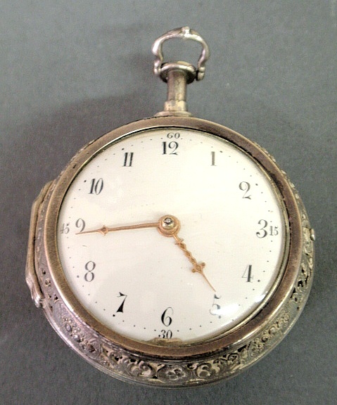 Appraisal: - Fine silver pair cased pocket watch key wind signed