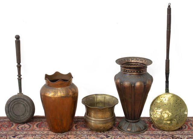 Appraisal: lot of Group of Italian house wares including copper vases