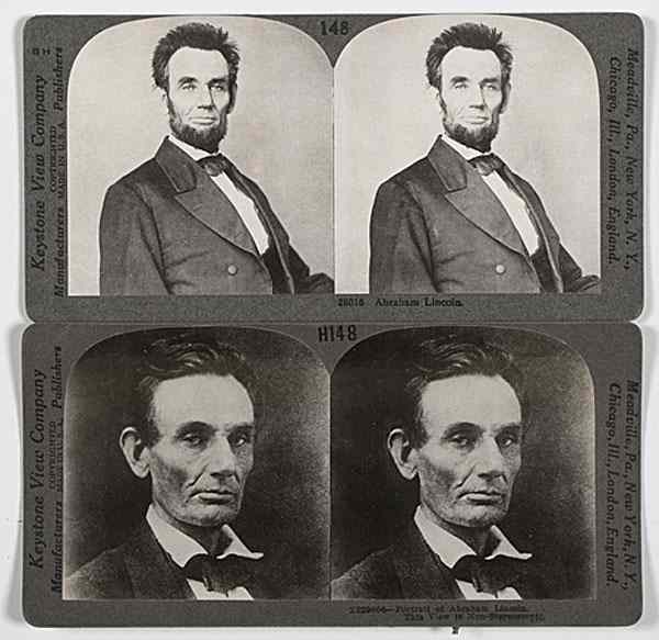 Appraisal: Political Americana - Lincolniana Lincoln Portrait and Landmark Stereoviews Lot