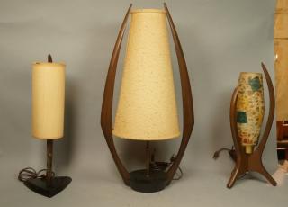 Appraisal: pc Modern Design Table Lamps with fabric shad pc Modern