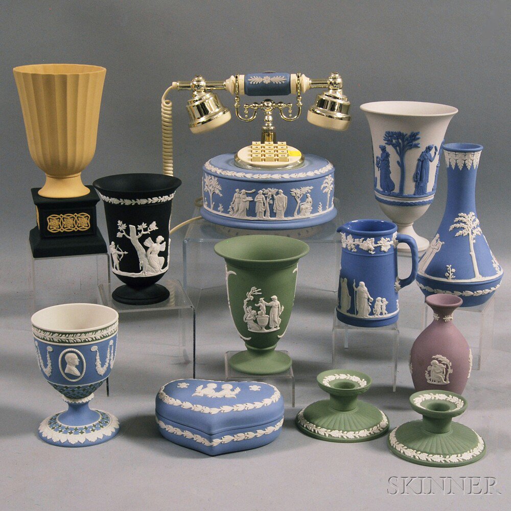 Appraisal: Twelve Assorted Wedgwood Jasper and Jasper Dip Items including a