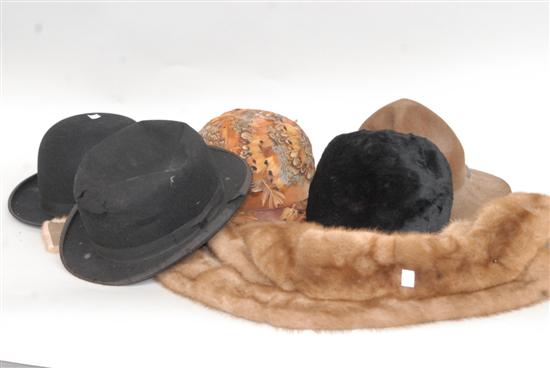 Appraisal: GROUP VINTAGE FURS HATS ETC Property from the home of