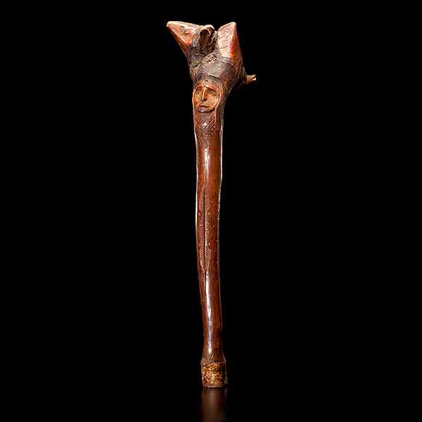 Appraisal: Penobscot Carved Club finely carved with a man's face and