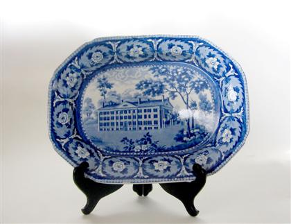 Appraisal: Historical blue transferware platter john william ridgway hanley - Of