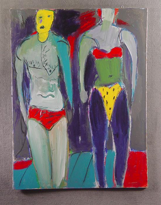 Appraisal: Ted Turner American - Oil on canvas Male and female