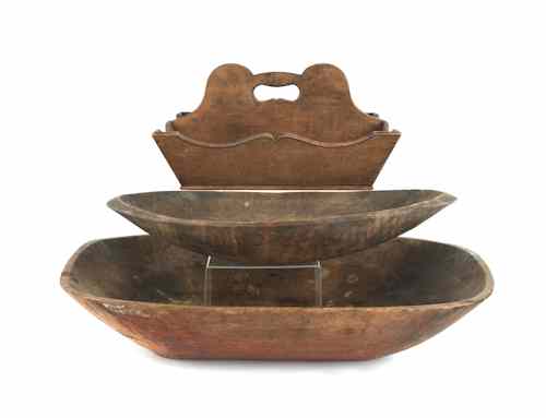 Appraisal: Miscellaneous woodenware th c to include a cutlery tray and