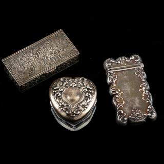 Appraisal: Three Sterling Silver Miniatures including a rectangular form parcel gilt