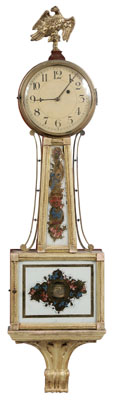 Appraisal: Massachusetts Federal Banjo Clock signed Willard's Patent circa - mahogany