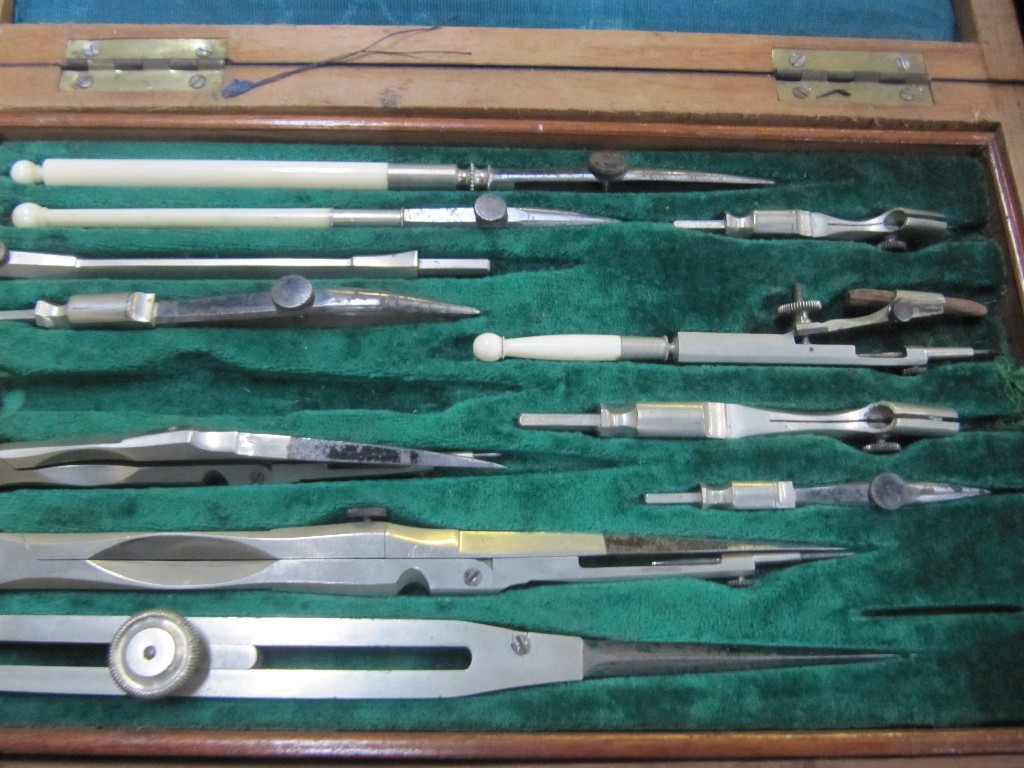 Appraisal: A cased set of drawing instruments