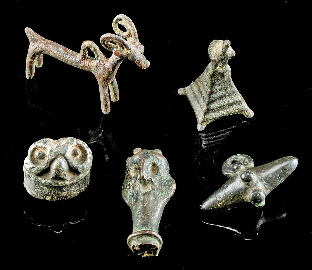 Appraisal: Lot of Luristan Bronze and Stone Miniatures Ancient Near East