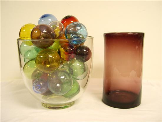 Appraisal: Assortment of glass pieces including an amethyst vase and colorless